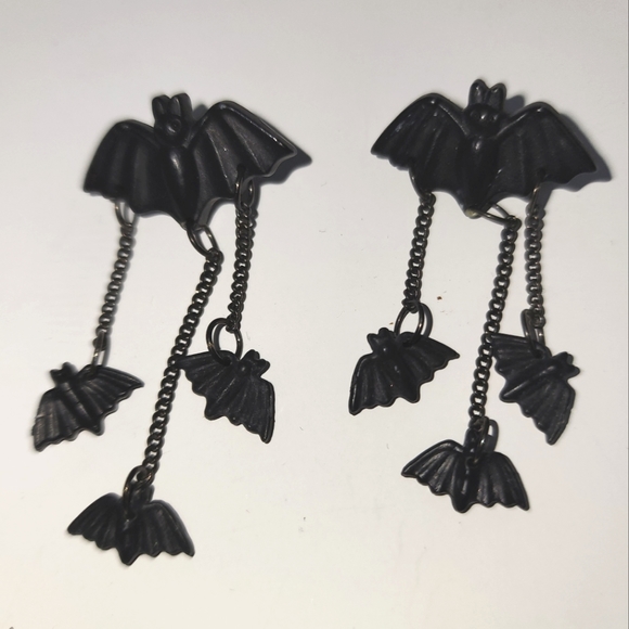 Jewelry - bat black dangle post earrings